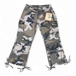 Rothco‎ Capri Pants Women's 3/4 Camo Cargo Y2K Subdued Camouflage NWT